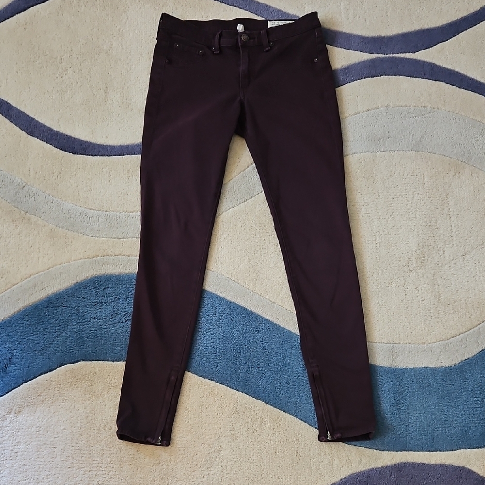 Rag & Bone Women's Deep Purple/Wine Skinny Leggings Jeans Size 27